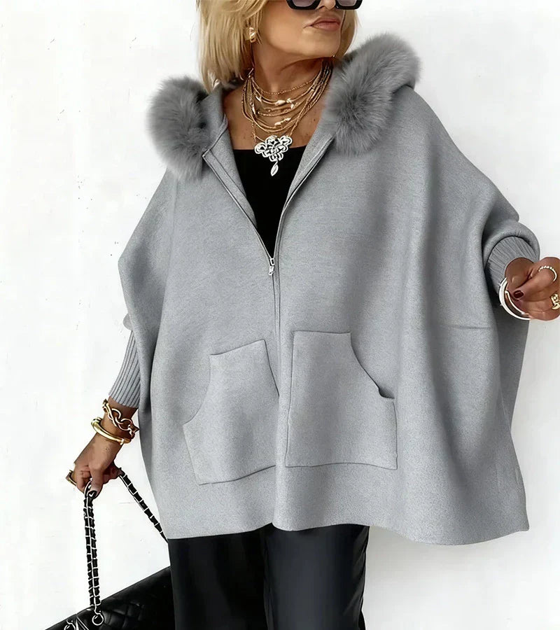 Winter Grace ™ | Elegant Fur-Trim Hooded Coat