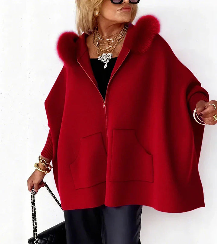 Winter Grace ™ | Elegant Fur-Trim Hooded Coat