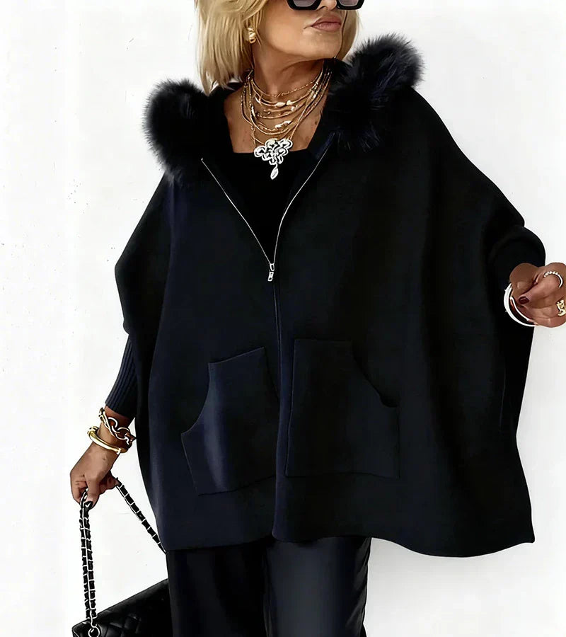Winter Grace ™ | Elegant Fur-Trim Hooded Coat