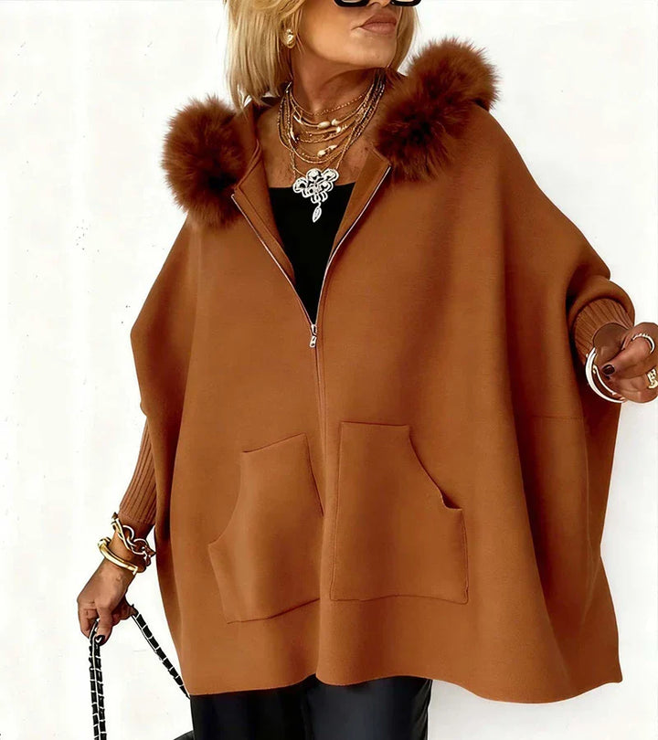 Winter Grace ™ | Elegant Fur-Trim Hooded Coat