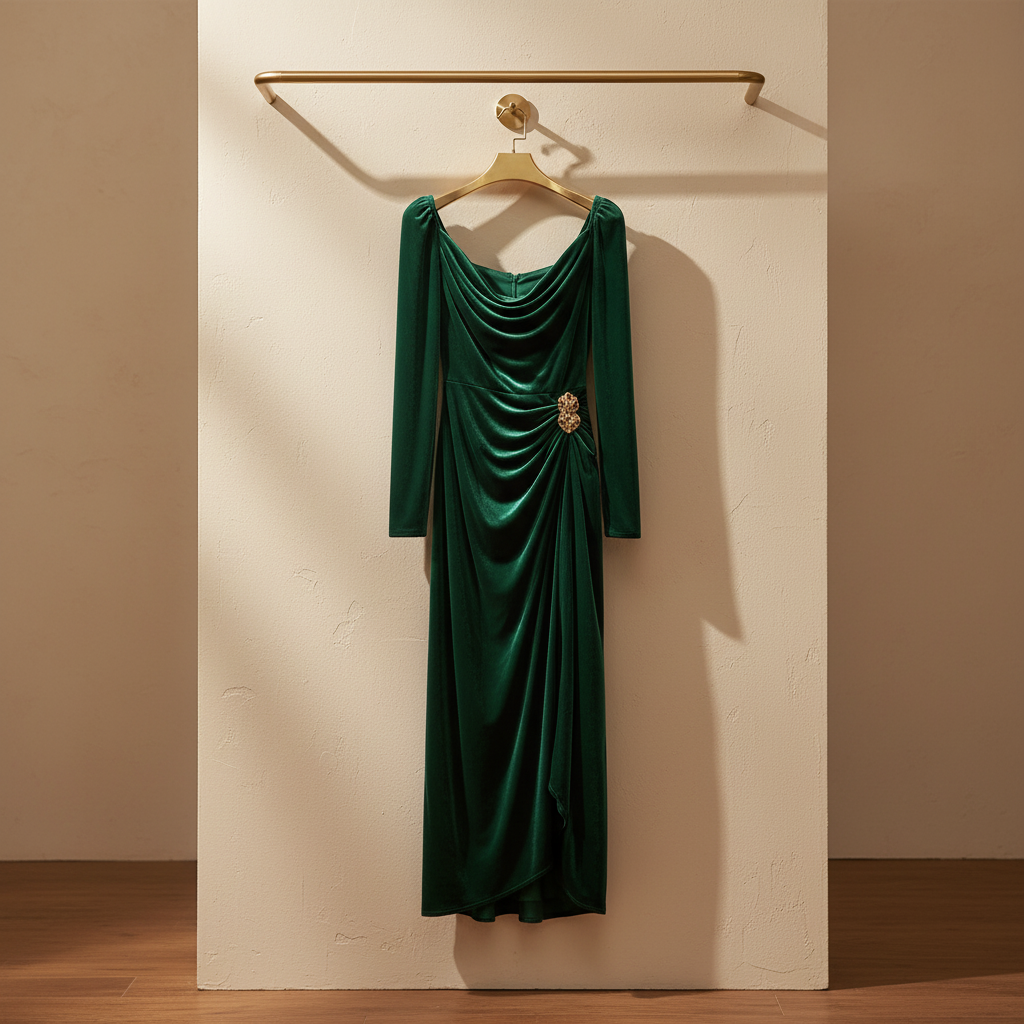 Midnight Sonata™ | Draped Velvet Gown